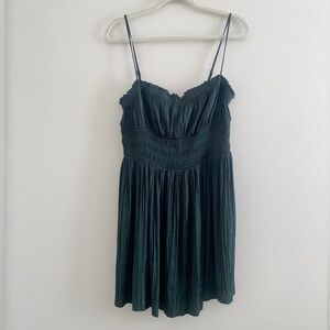 Intimately Free People Green Pleated Mini Dress Size Large